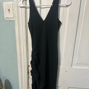 black midi dress